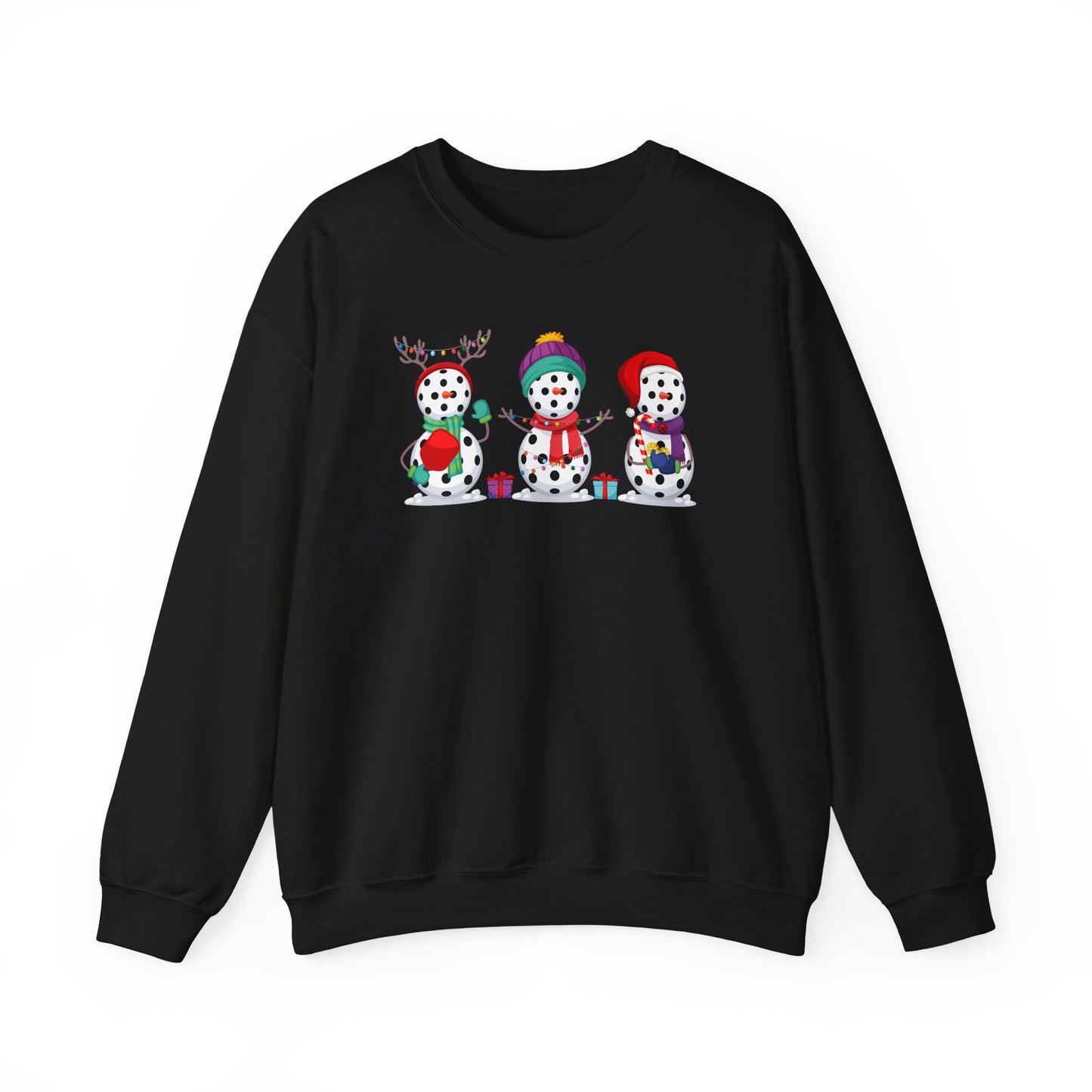 Pickleball Snowman Trio Unisex Heavy Blend™ Crewneck Sweatshirt