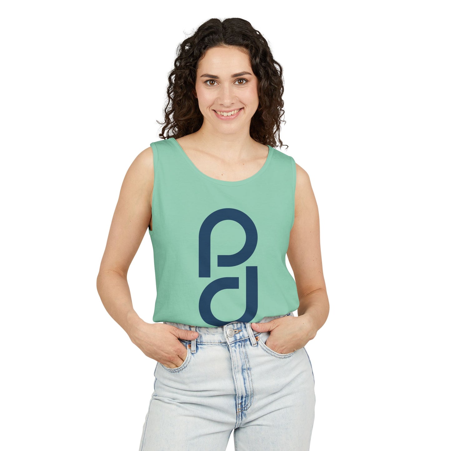 PD Pickleball Blues I - Double Blue Unisex Garment-Dyed Tank Top