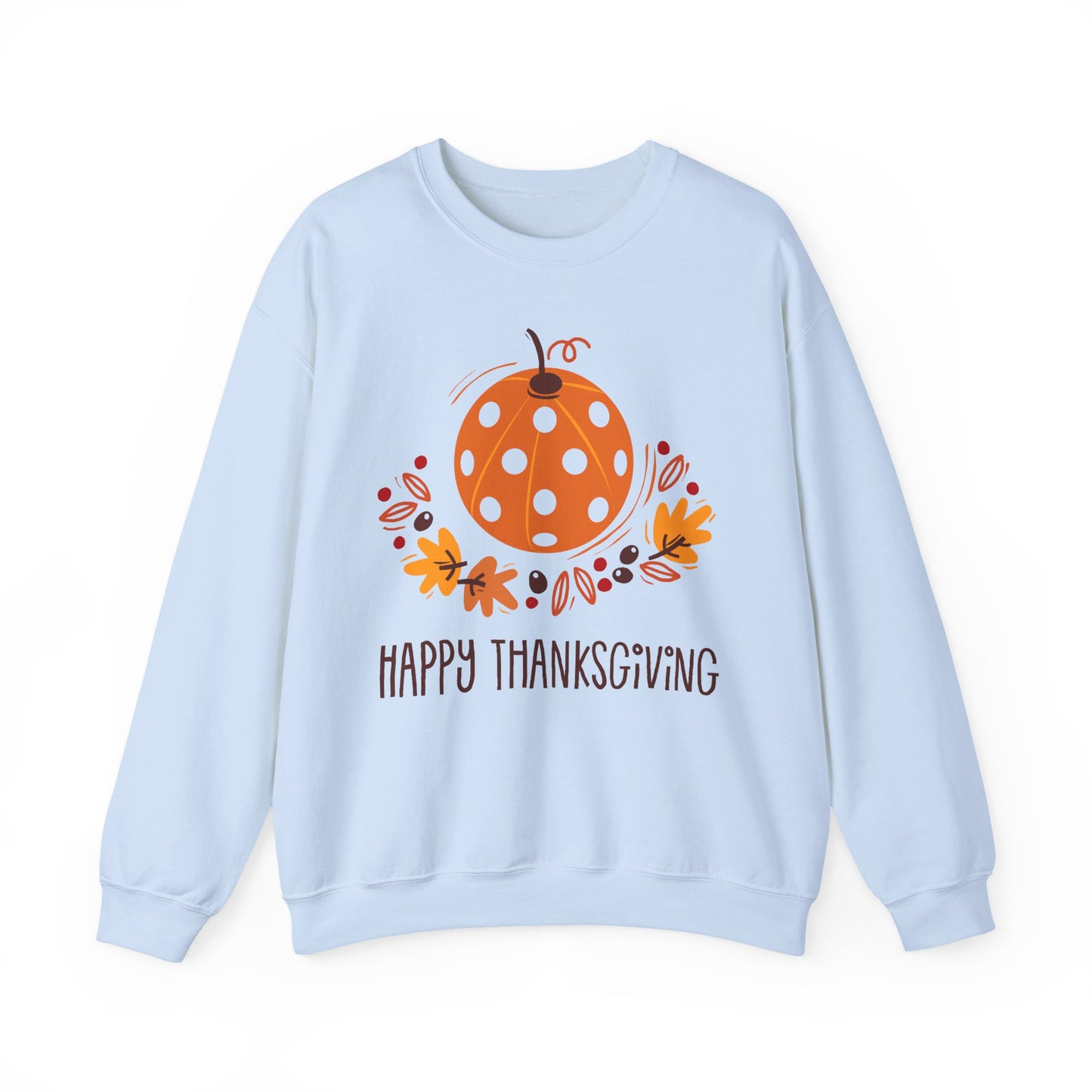 Pickleball Pumpkin Happy Thanksgiving Unisex Heavy Blend™ Crewneck Sweatshirt