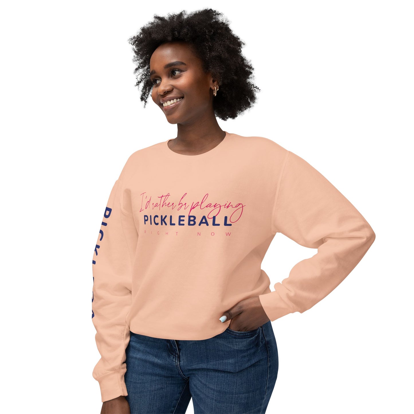 I'd Rather be Playing Pickleball Unisex Lightweight Crewneck Sweatshirt