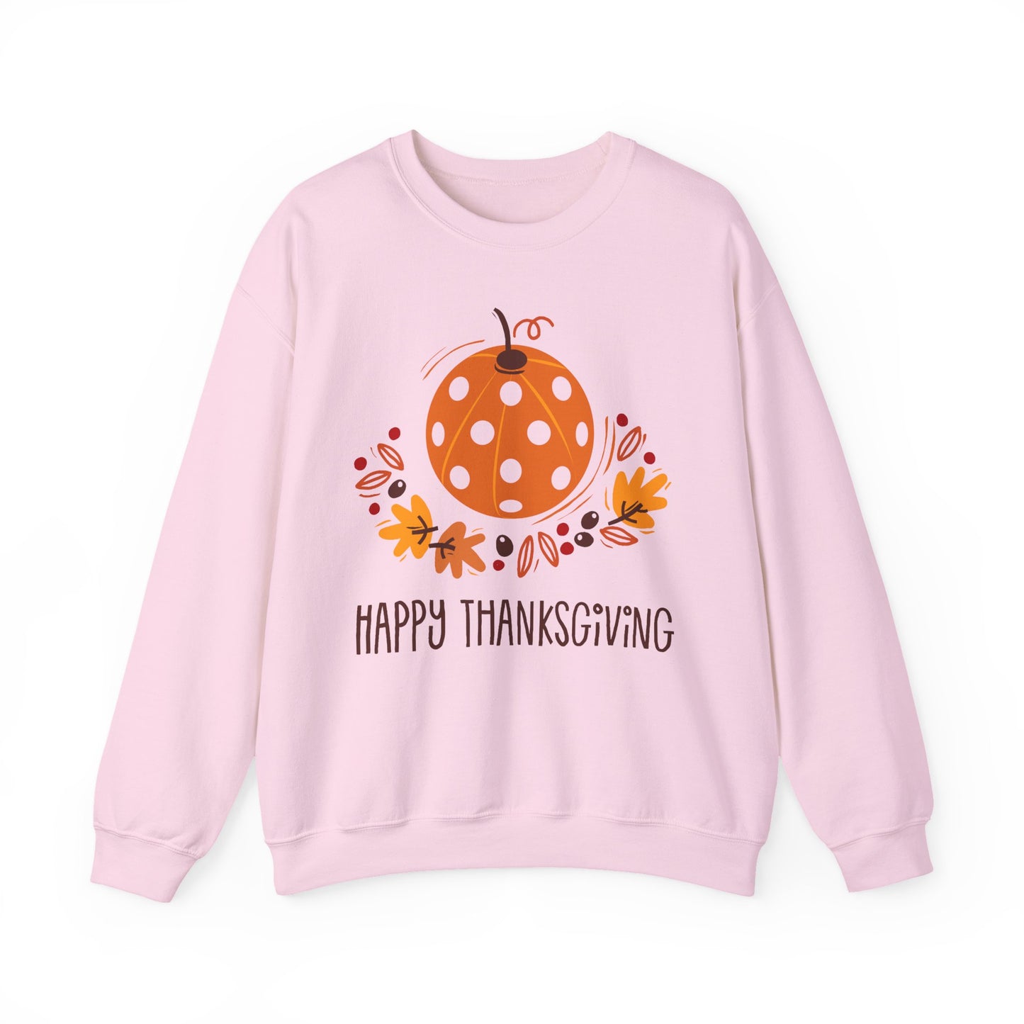 Pickleball Pumpkin Happy Thanksgiving Unisex Heavy Blend™ Crewneck Sweatshirt
