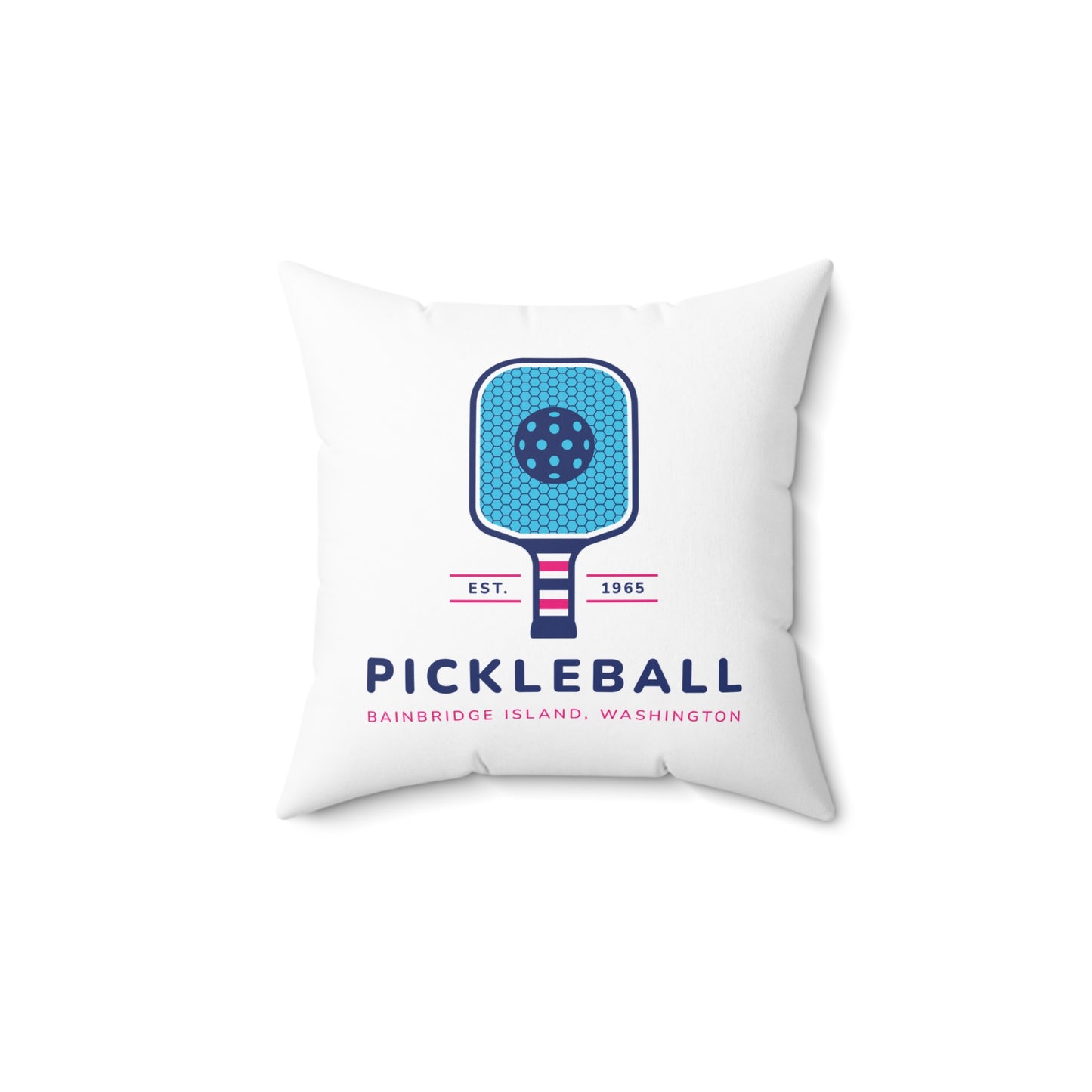 1965 Pickleball Blue Paddle Spun Polyester Square Pillow