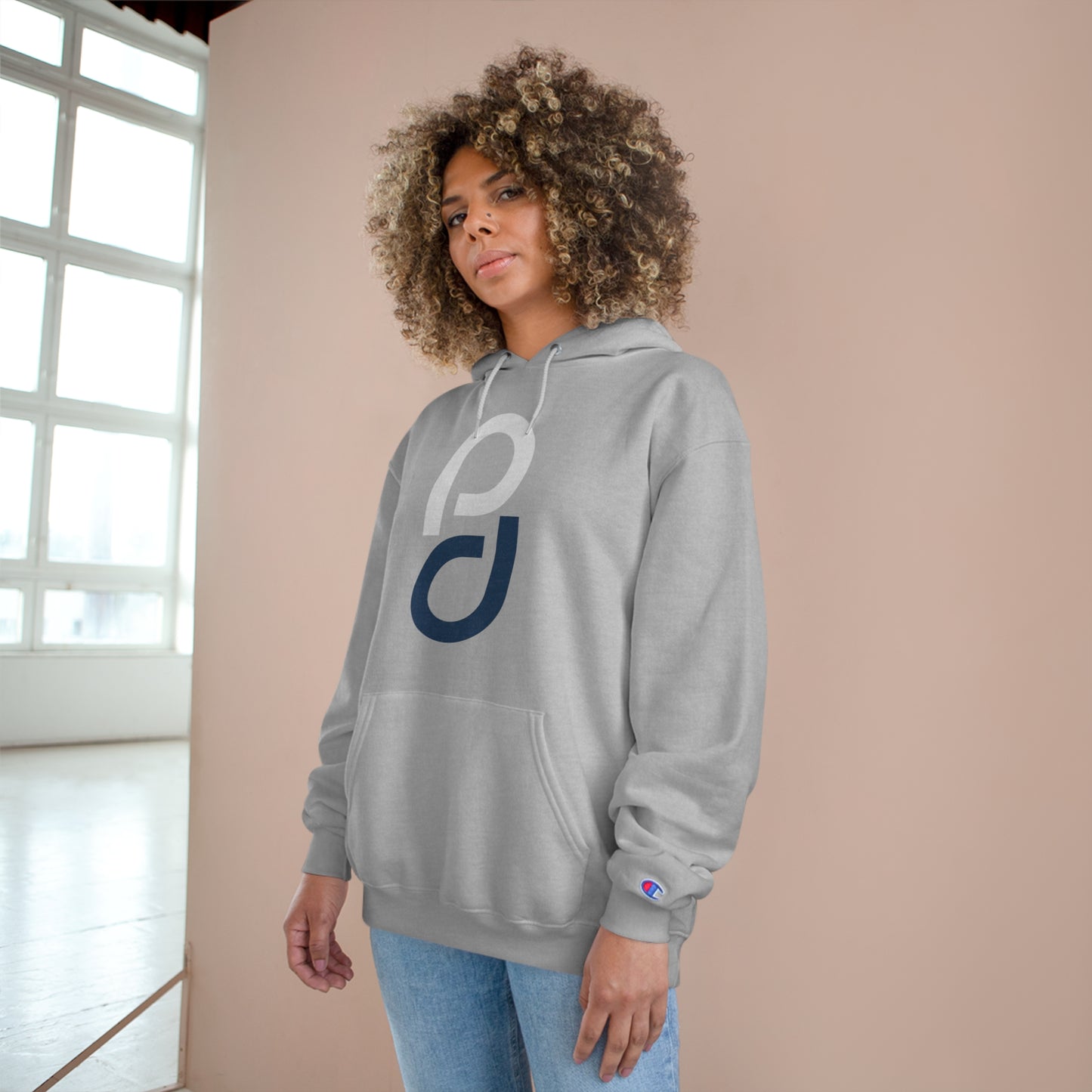 PD Pickleball Blues III – White Blue Champion Hoodie