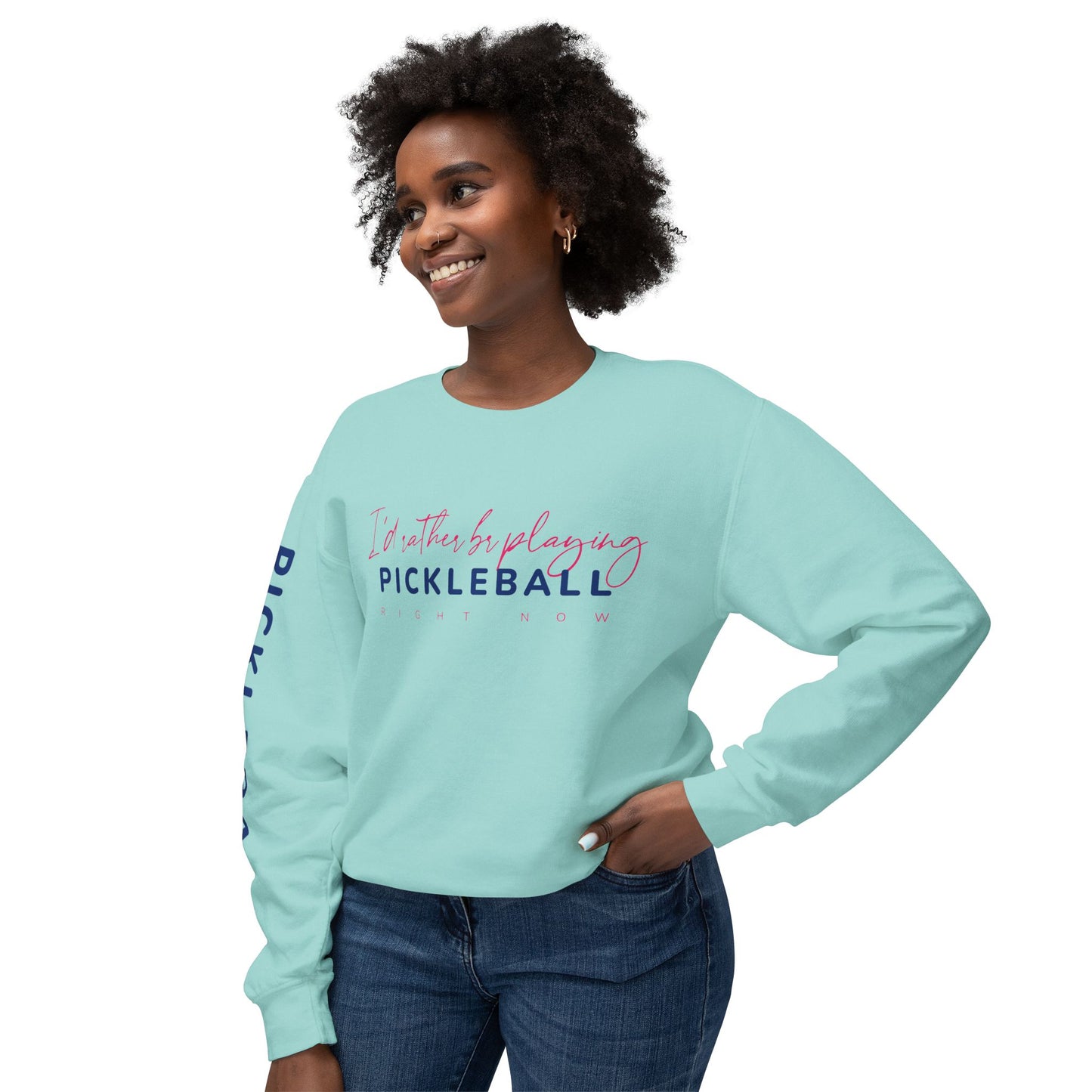 I'd Rather be Playing Pickleball Unisex Lightweight Crewneck Sweatshirt