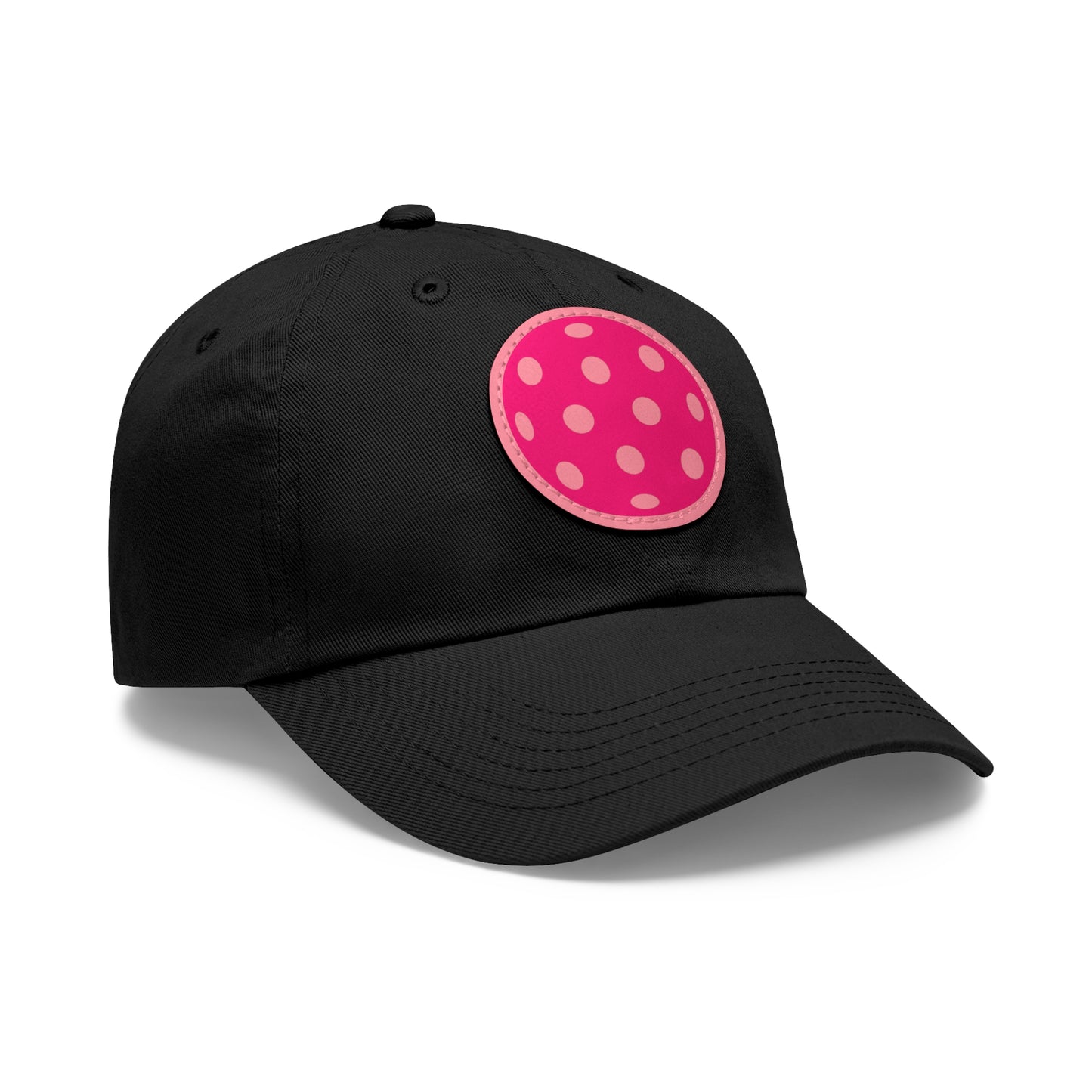 1965 Pink Pickleball Ball I Hat with Leather Patch (Round)