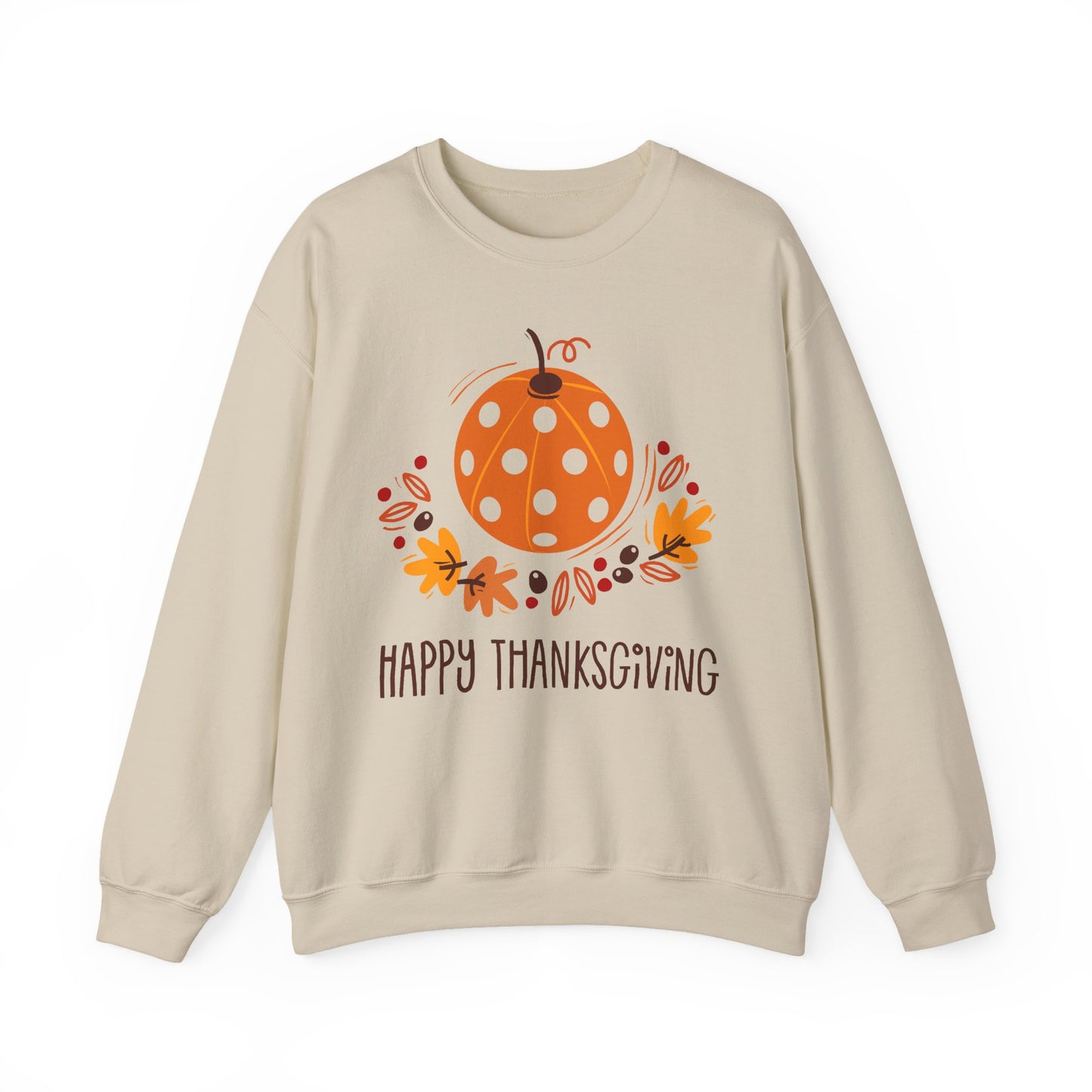 Pickleball Pumpkin Happy Thanksgiving Unisex Heavy Blend™ Crewneck Sweatshirt