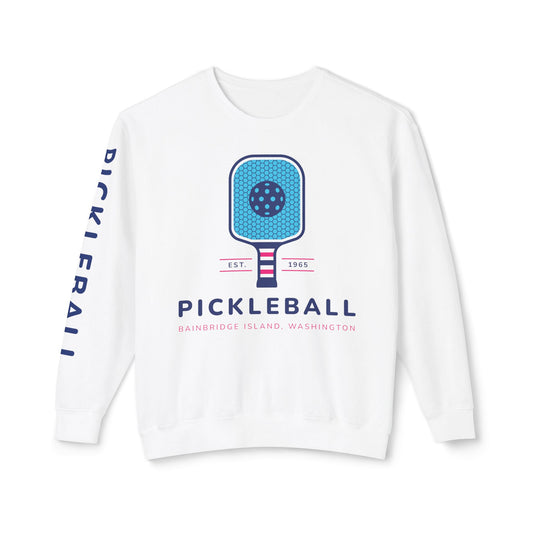 1965 Pickleball Blue Paddles Unisex Lightweight Crewneck Sweatshirt