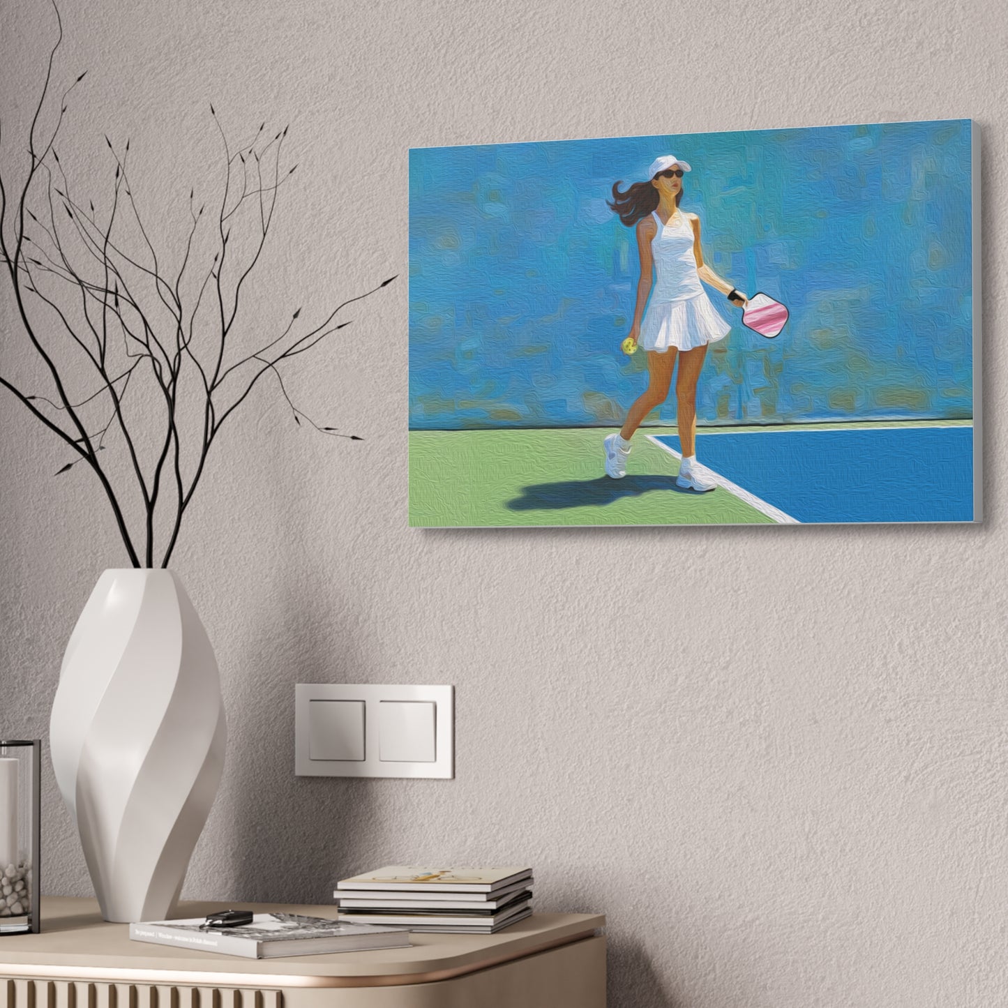 Pickleball "Courtside" Limited Edition Canvas Stretched, 1.5''