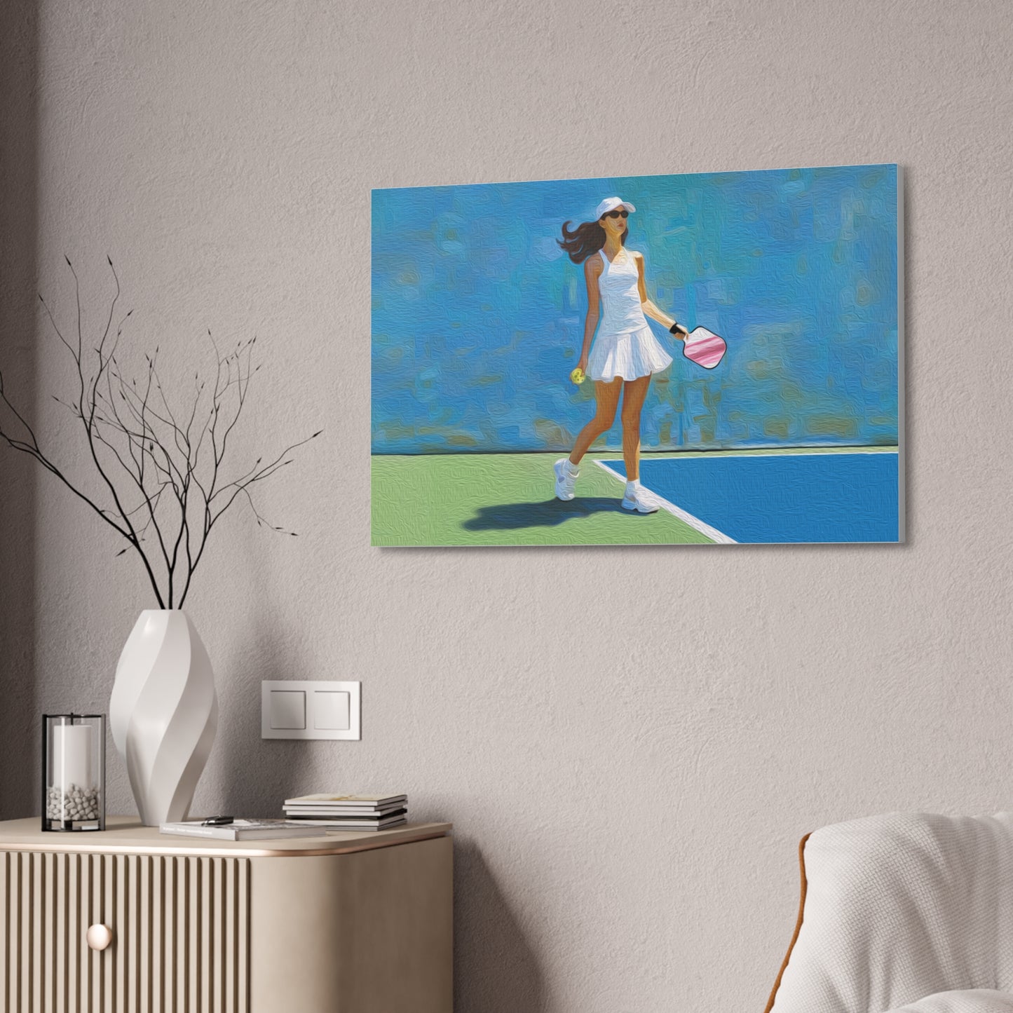 Pickleball "Courtside" Limited Edition Canvas Stretched, 1.5''