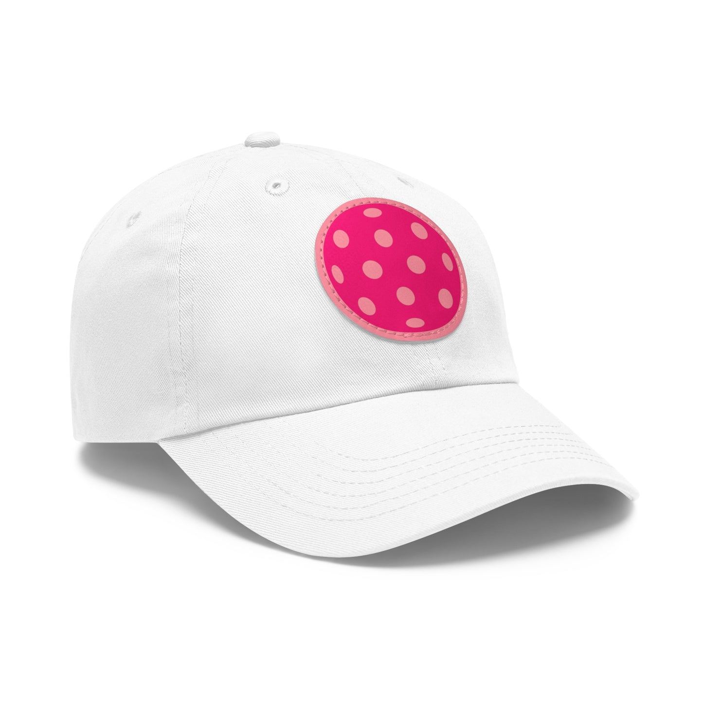 1965 Pink Pickleball Ball I Hat with Leather Patch (Round)