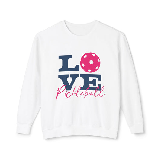 Love Pickleball I Unisex Lightweight Crewneck Sweatshirt