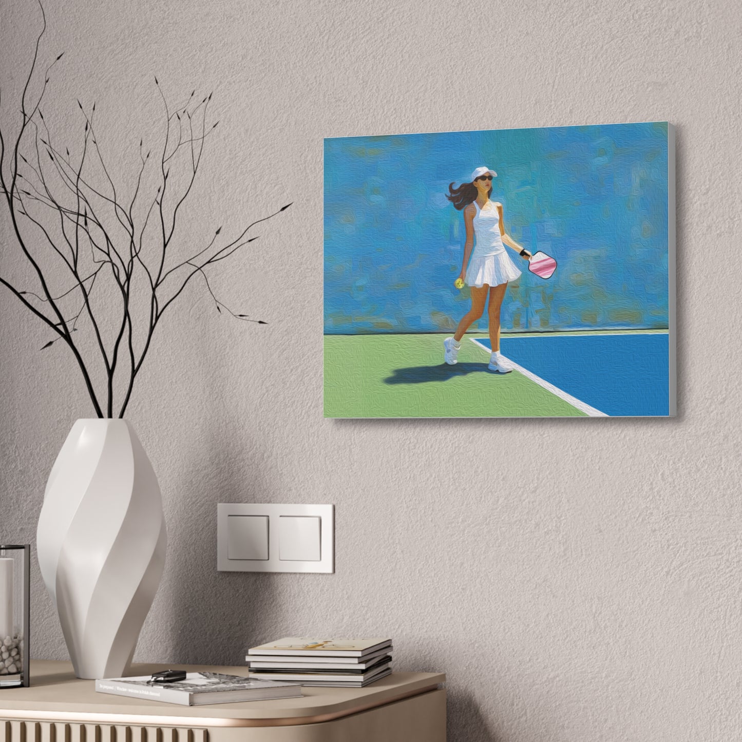 Pickleball "Courtside" Limited Edition Canvas Stretched, 1.5''