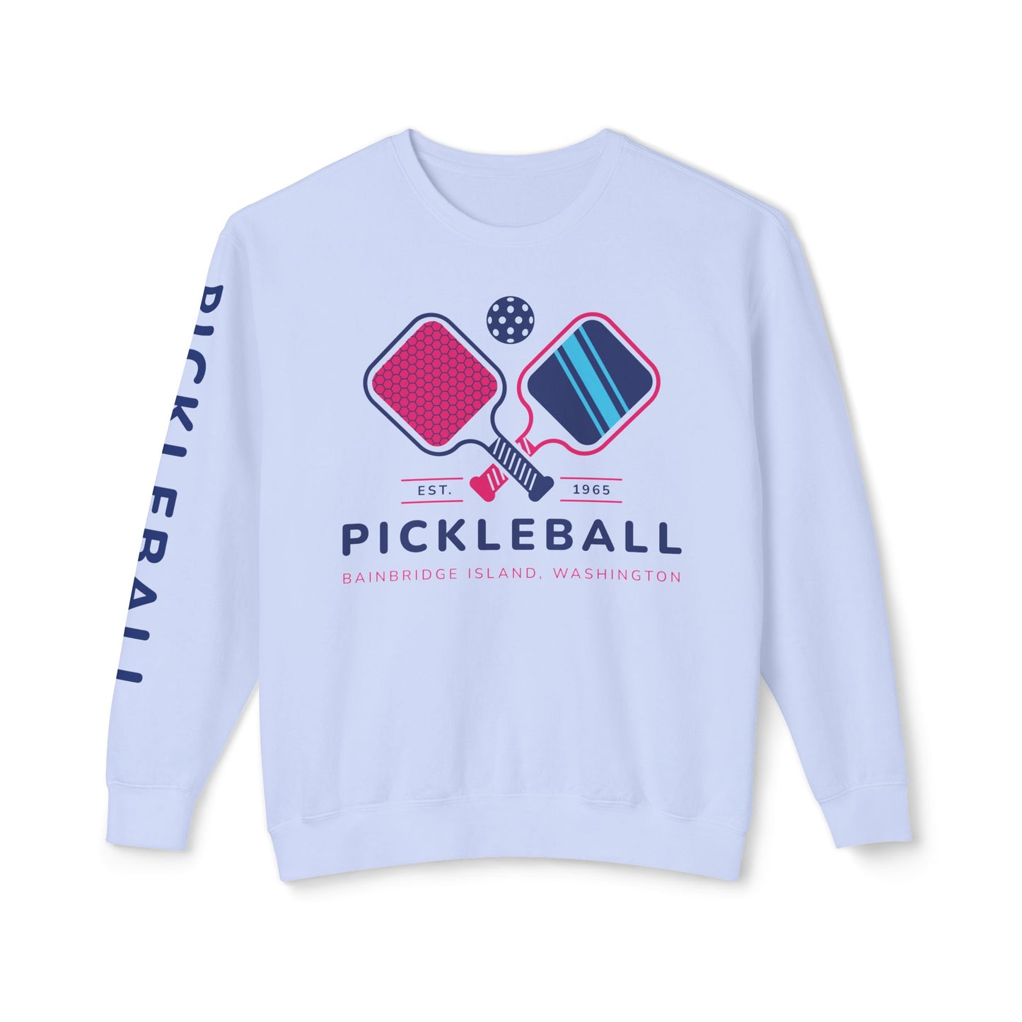 1965 Pickleball Double Paddles Unisex Lightweight Crewneck Sweatshirt