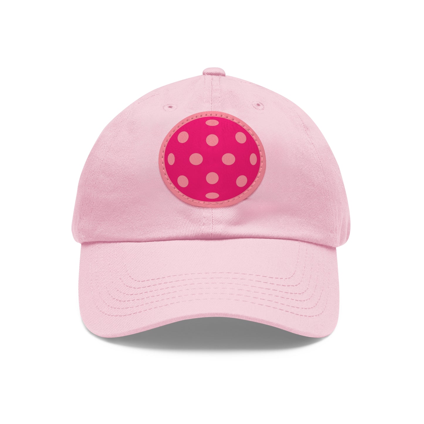 1965 Pink Pickleball Ball I Hat with Leather Patch (Round)