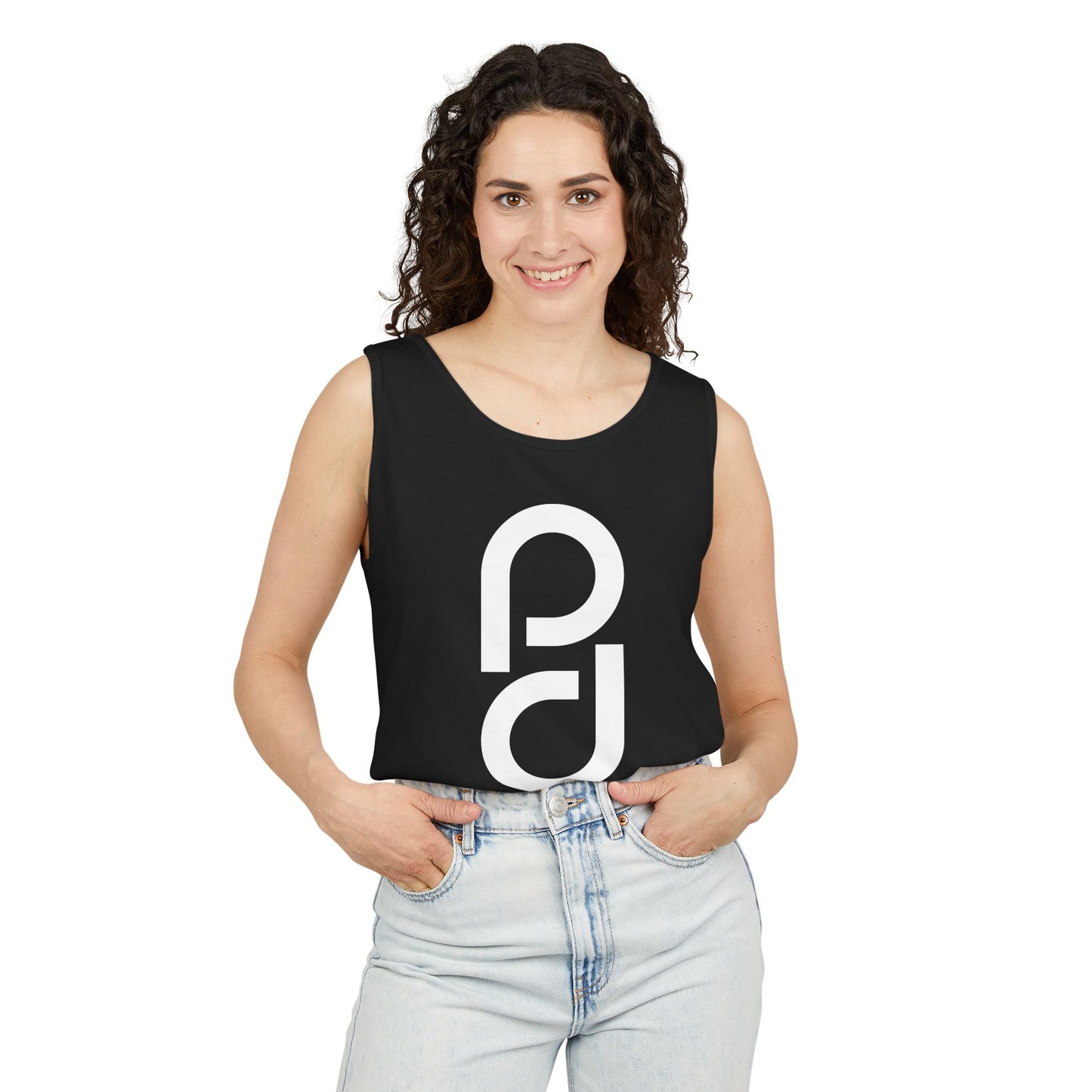 PD Pickleball Blues IV - Double White Unisex Garment-Dyed Tank Top